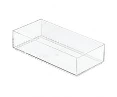 iDesign Cubertero para cajón, organizador de cajones pequeño de plástico, separador de cajones para cubiertos y otros utensilios, transparente