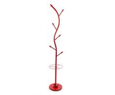 Versa Perchero de pie Rojo, Metal Lacado, 185 x 30 x 30 cm