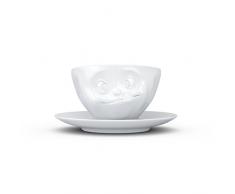 Fifty Eight Taza Cafe con Leche Cara Saboreando, Porcelana, Blanco, 13 cm