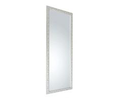 MO.WA Espejo Barroco cm. 55x145 Plateado | Espejo Cuerpo Entero Marco de Madera | Espejo Largo de Pared | Espejos Decorativos vestidor Pasillo | Espejos Grandes Muro | Made in Italy