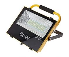 Jandei - Proyector LED Exterior IP65 Recargable BaterÃ­a 60W (6000LM) Luz Blanca 6000K Emergencia Salida USB