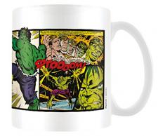 Marvel MG23439 8 x 11,5 x 9,5 cm Retro Hulk Paneles Taza de cerámica, Multi-Color