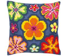 Vervaco - Kit para cojín de Punto de Cruz, diseño de Flores, Multicolor