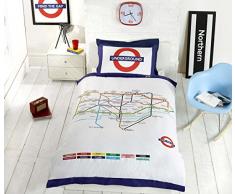 Rapport Homespace Direct - Juego de Funda de edredÃ³n y Almohada para Cama Individual, diseÃ±o de Londres
