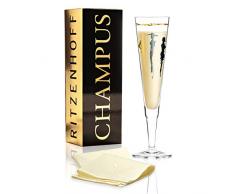 Ritzenhoff Champus Copa de cava, 0.2 litros, Cristal, Gold, Platin, Schwarz