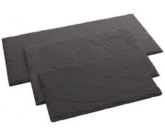 Izasur-Spain Mini Vajilla, Piedra, Negro, 40x20 cm, 30x20 cm, 25x15 cm, 3 Unidades