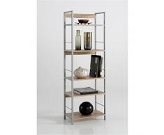 Kit Closet 32002 Estantería Kala 52 cm, Metal, Haya/Gris, 150x30x52