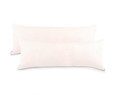 Aqua-textil Classic Line - Funda de Almohada para Dormir de Lado, algodón jerséy, Blanco Nieve., Doppelpack 40 x 200 cm