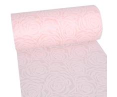 Camino de Mesa Decorativo de Dekoflor, diseÃ±o Ãºnico de Rosas (Resistente al Agua, Efecto Loto, Superficie Aterciopelada, Rollo de 25 m, 30 cm de Ancho, 100% Nailon), salmÃ³n