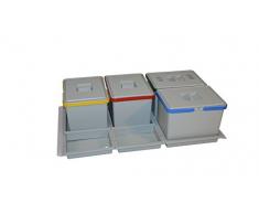 ELLETIPI Metropolis PTC28Â 09050Â 9Â F C10Â PPV Cubos de la Basura para Reciclaje de cajÃ³n, Gris, 81Â x 46Â x 28Â cm