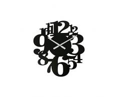 Rebecca Mobili Reloj De Pared, Relojes Decorativos, Negro, Madera MDF, Estilo ContemporÃ¡neo, AnalÃ³gico, SalÃ³n - Medidas: 55 x 50 x 4,5 cm (A x AN x FON) - Art. RE6571