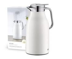 ALFI Skyline Jarra isotÃ©rmica, Cuerpo de Acero Inoxidable Mango de plÃ¡stico Inserto de Cristal, Coconut White Mat, 1,50 l