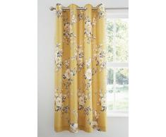 Catherine Lansfield Canterbury - Cortinas Heather con Ojales de fácil Cuidado, Ocre, Eyelet Curtains - 66x72 In