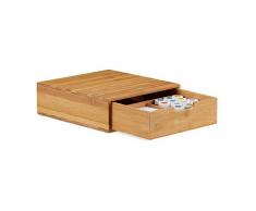 Relaxdays Organizador de escritorio, Bambú, Organizador de cajones, Natural, Marrón, 10 x 29,5 x 30 cm