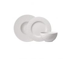 Villeroy & Boch Manufacture Rock Set bÃ¡sico Juego de vajilla, Platos Llanos Porcelana Premium, Blanco, 6 piezas