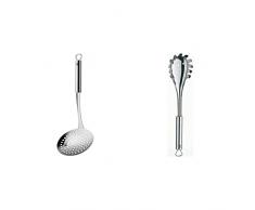 WMF Profi Plus Espumadera, Acero Inoxidable Pulido, 11 Cm + Profi Plus Cuchara para Pasta, Acero Inoxidable Pulido