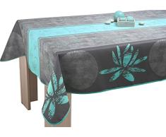 Le linge de Jules Mantel Antimanchas Lotus Turquesa - Oval 150 x 240 cm
