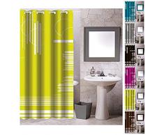 MSV 140806 - Ducha Cortina, poliÃ©ster/plÃ¡stico/Polipropileno, la razÃ³n: GrÃ¡fico, 180 x 200 x 0,1 cm, 12 Anillos Incluyen, Color: Verde