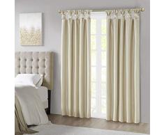 Madison Park Emilia - Cortina de Seda sintética con Forro de privacidad, para Sala de Estar, Dormitorio y Dormitorio, 127 x 224 cm, Color champán, Opaco