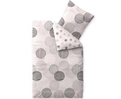 CelinaTex Touchme Filia Ropa de Cama Reversible AlgodÃ³n Circulitos Blanco Gris Antracita 155 x 220 cm
