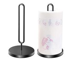 DDF iohEF Portarrollos Papel Cocina Negro, Soportes para Toallas de Papel de Acero Inoxidable con Base Ponderada