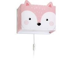 Dalber Lámpara Aplique infantil de pared Little Fox Zorro Rosa Animales