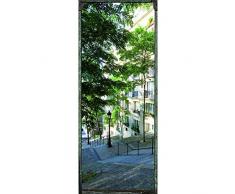 Plage Calle de París Trampantojo de Puerta, Vinilo, Multicolor, 83x204 cm