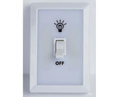 Eko Power Switch - Lámpara LED adhesiva para armarios, garajes, cobertizos, color blanco y negro
