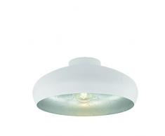 EGLO Mogano iluminación de techo Plata, Blanco E27 - Lámpara (Plata, Blanco, Alrededor, Cepillado, IP20, II, E27)