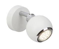 BRILLIANT lamp Ina LED aplique de pared blanco/cromo |Â 1x LED-PAR51, GU10, lÃ¡mpara reflectora LED de 3W incluida, (250lm, 3000K) |Â Escala A ++ a E |Â Cabeza giratoria
