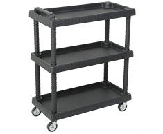 Art Plast D+75373 Multimedia trolley Negro mueble y soporte para dispositivo multimedia - Soporte para equipo multimedia (920 mm, 750 mm, 375 mm, De plástico, Negro, 755 mm)