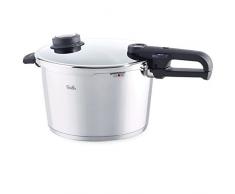Fissler Vitavit Premium Olla a presión con 2 Niveles de cocción, Apta para cocinas de inducción, Gas, vitrocerámica y eléctricas, Acero Inoxidable, Plateado, 26 cm