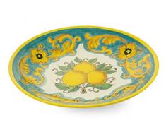 Villa dEste Home Tivoli Sicilia Limoni - Plato Decorativo, Amarillo, Medidas: Ã 38 x h. 6 cm.