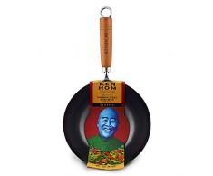 Ken Hom WKH320001 KH320001 Wok de Acero al Carbono, Color Negro