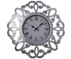 Reloj de Pared Calado de melamina en Plateado 50x4cm