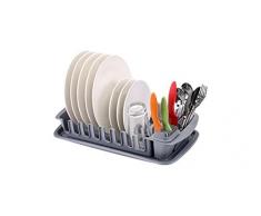 Tescoma 900643 ESCURRIDOR CON BANDEJA CLEAN KIT GRIS, Colores Variados