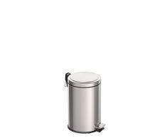 Tramontina 94538112 - Cubo de basura y basura con pedal, metal de acero inoxidable, 25,5 cm de diámetro x 40 cm de alto, 12 litros