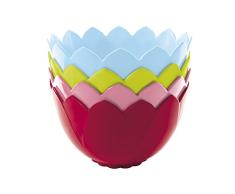 Zak ! Designs Flor de Loto 2174-J370 Juego de 4 Cuencos apilables 13 cm Sorbet