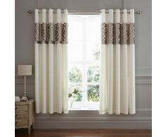 Catherine Lansfield Cortinas con Ojales de Terciopelo de Corte celosÃ­a, 66 x 72 Pulgadas, Color Natural