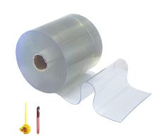 Mophorn Cortinas de PVC 300 mm x 3 mm x 25 m Rollo Transparente para Centros Comerciales Supermercados
