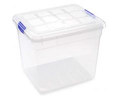 Plastic Forte Caja de Almacenamiento Nº17, 42 x 36 x 35 cm, 35 litros, Cierre de Clip