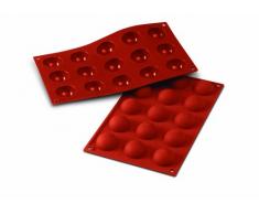 SF005 Molde de siclicona 15 cavidades con Forma de Semi Esfera, Color Terracota