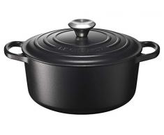Le Creuset Cocotte redonda de hierro fundido, 24 cm, 4, 2 L, Todas Las Fuentes de Calor incluso inducción, Negro Mate, 21177240000430