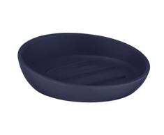 Wenko Jabonera azul Badi, Ã³ptimo para geles de ducha sin envase o champÃº sÃ³lido, cerÃ¡mica de calidad de superficie mate, jabonera lisa de diseÃ±o sencillo, Ã 11,5 x 3 cm