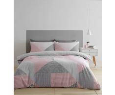 Catherine Lansfield Larsson Geo Easy Care - Juego de Funda de edredÃ³n para Cama Individual, Color Rosa