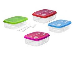 SMART-T-HAUS TÃ¡per Rectangular con Cubiertos, Rosa/Rojo/Verde/Azul, 23 x 16 x 6.5 cm