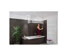 Kleine Wolke 3319100745 - Cortina de ducha (132 y 56 x 240 cm), diseño de esquina, color blanco