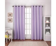 Exclusiva casa Cortinas niños con Textura Lino térmica Ojal en la Parte Superior Ventana Cortina Panel par, Lila Morado, 54 x 108 cm, 2 Piezas