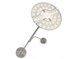 Briloner Leuchten â Lámpara LED de pie, lámpara de pie, regulable, gran cabeza en toda y 2 piezas, flexible, inclinable brazo de lectura, 1.80 m de alto, estable soporte, cálida luz blanca, NÃquel Mate