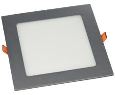 LYO Downlight LED Empotrar Cuadrado Integrado, 12 W, Gris, 17 x 17 cm